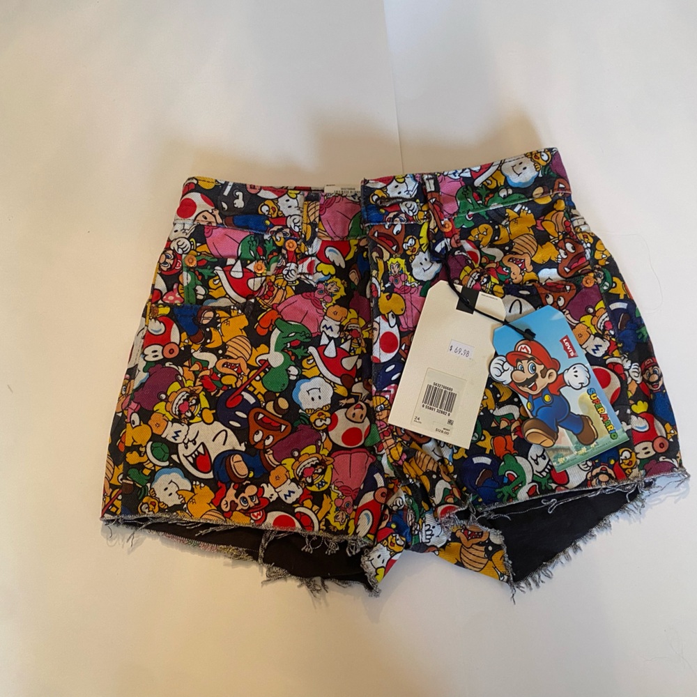 Levi's Super Mario Print Jean Shorts